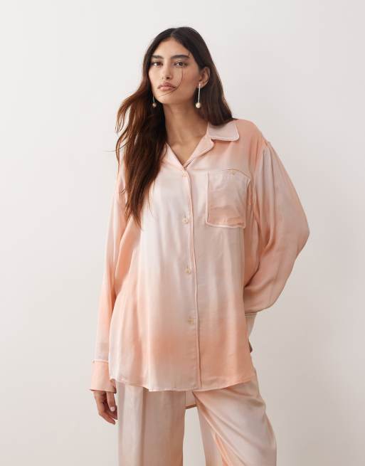 ARRANGE - Camicia oversize arancione chiaro in coordinato
