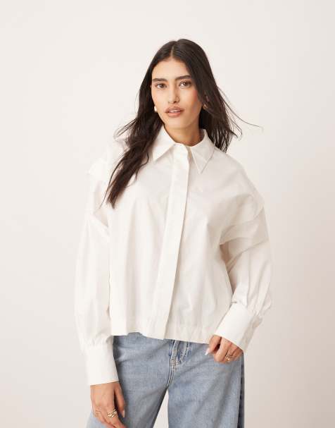 ARRANGE - Camicia squadrata in popeline pesante con pinces sulle spalle - view 1
