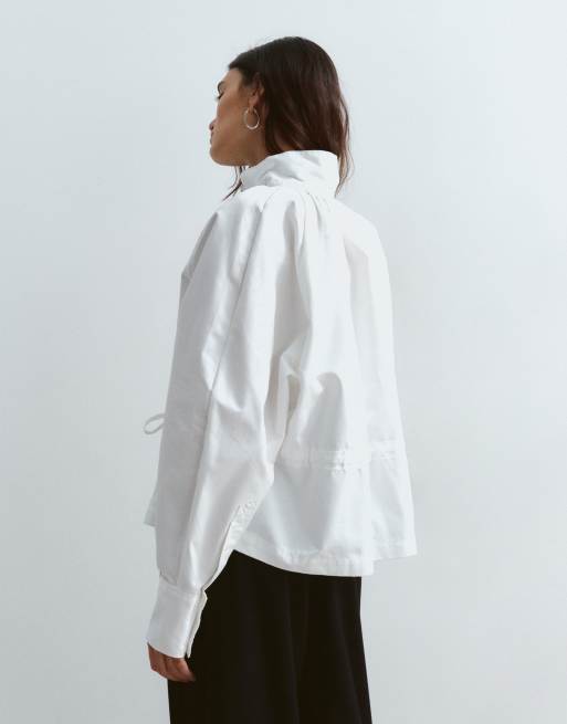 ARRANGE chemise à col cheminée avec canal tombant en blanc, 4 de 4