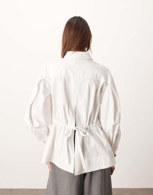 ARRANGE - Chemise sculptée à dos coulissant - Blanc, 4 de 4