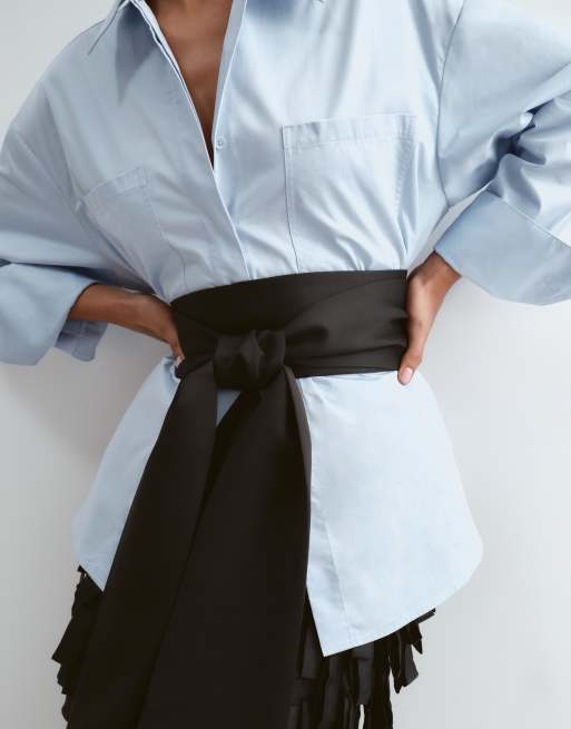 ARRANGE chunky belt with fringe in black, 5 of 5