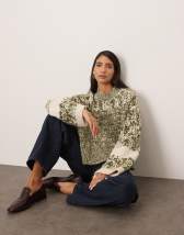 Topshop faux leather denim style v front mini skirt in washed dark brown