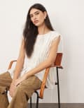 [ARRANGE] ARRANGE clean cotton ruched top with drawstring detail in white-Multi 6 White