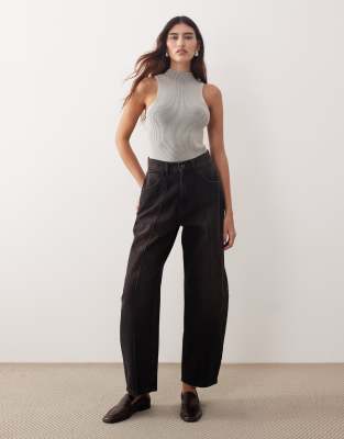 ARRANGE - Clover - Jeans in schwarzer Waschung mit Ziernaht vorne