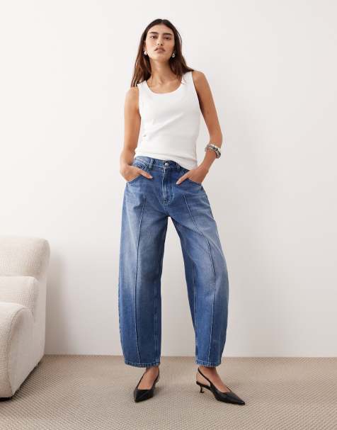 ARRANGE Clover front seam detail jeans in washed blue