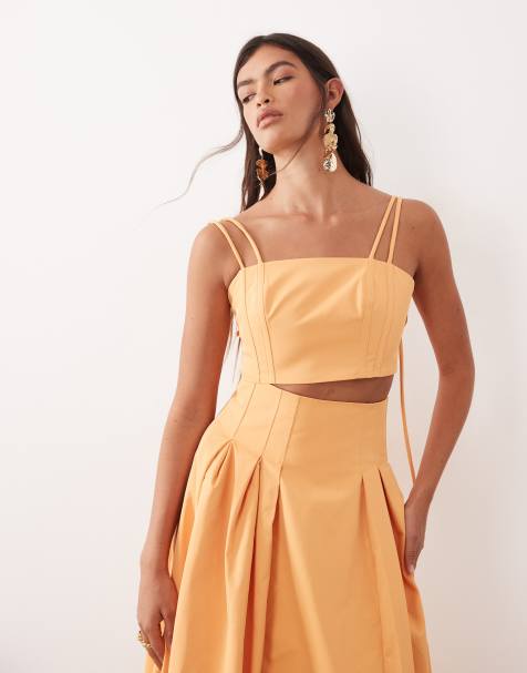 ARRANGE co-ord cami crop top in orange - view 1