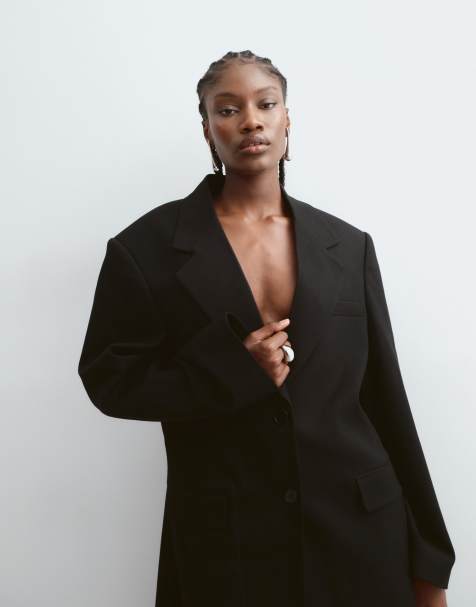 ARRANGE co-ord oversize con blazer e dettaglio drappeggiato removibile nero - view 1