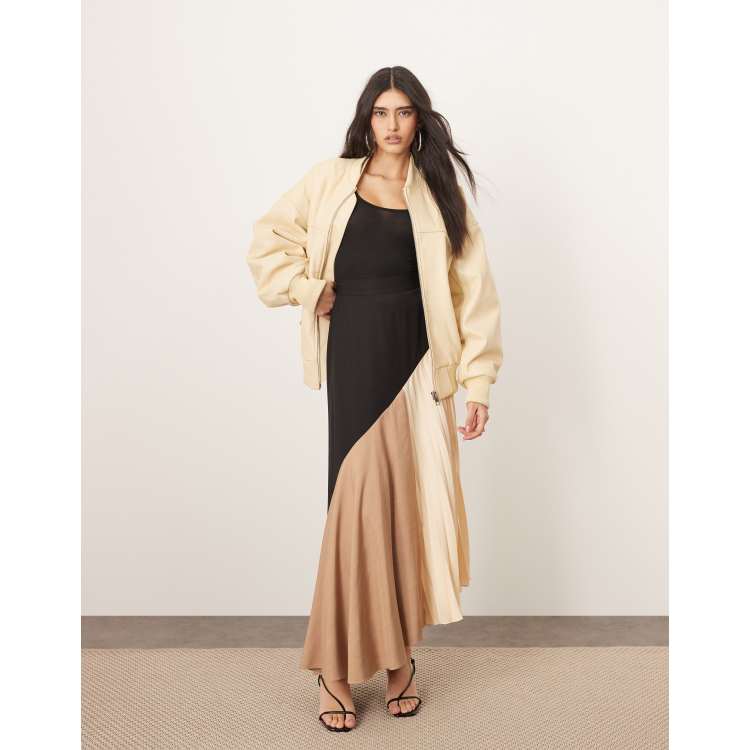 送料無料特集 | 激安の新品・型落ち・アウトレット ARRANGE color block pleat detail midi skirt in multi | ASOS ジャケット・アウター