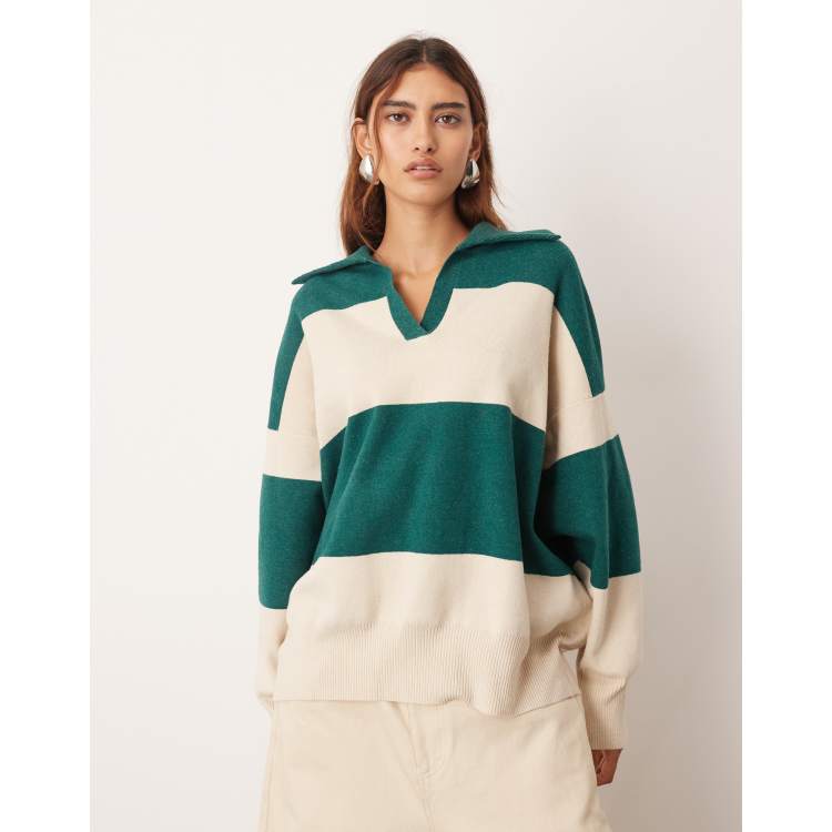 [GRAVER]★DRAWING SMILE STRIPED COLLAR KNIT GRAVER】24SS☆ Drawing Smile Stripe Collar Knit UNISEX