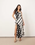 [ARRANGE] ARRANGE contrast fabric cami maxi dress with hanky hem in polka dot-Multi 12 Polka Dot