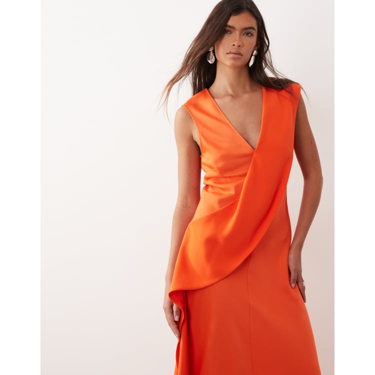 ARRANGE contrast panel sleeveless midaxi dress in red | ASOS