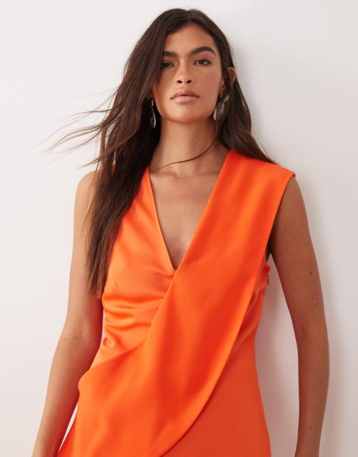 ARRANGE contrast panel sleeveless midaxi dress in red, 3 of 4