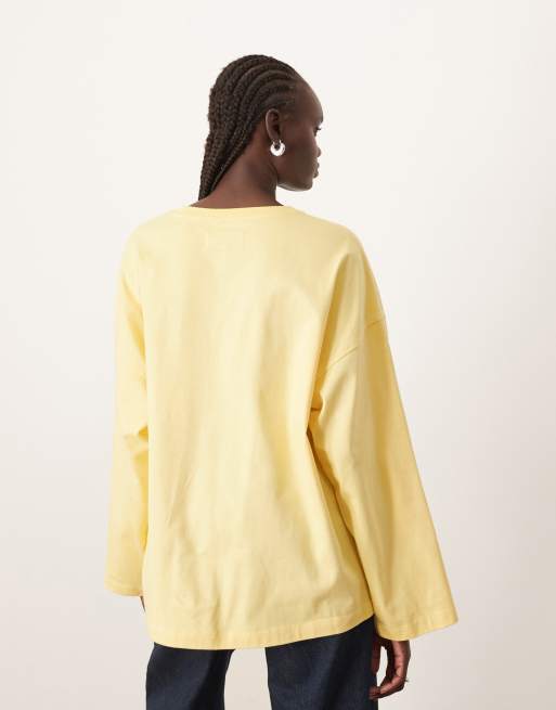 ARRANGE – Langärmliges T-Shirt aus Baumwolle in Buttermilch