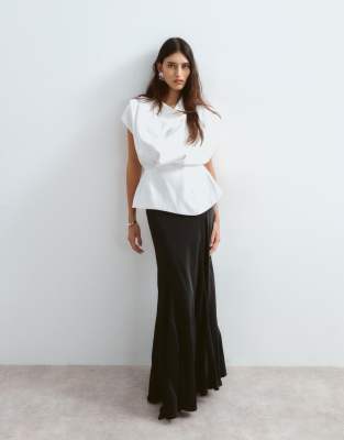 Arrange Cowl Neck Structured Contrast Maxi Dress In Multi
