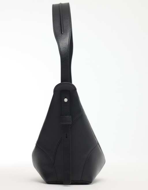 ARRANGE Crescent leather bag in black, 6 of 6