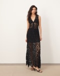 [ARRANGE] ARRANGE crochet a-line maxi skirt in black (Part of a set) 16 Black