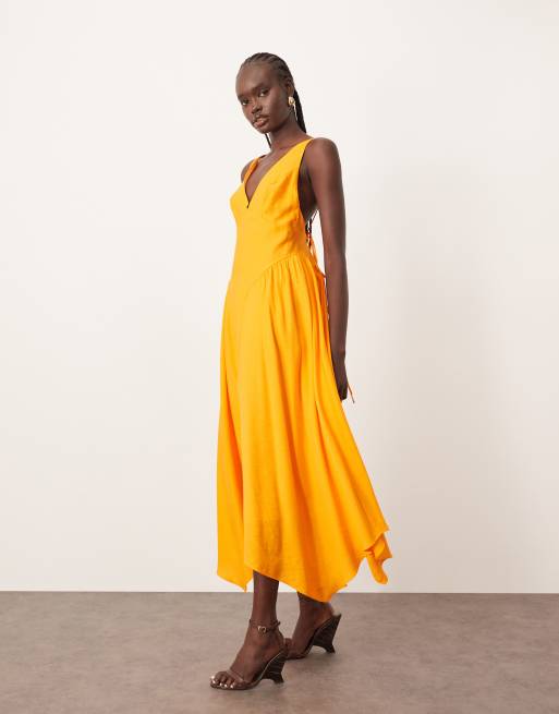 ARRANGE cross back detail maxi dress with full skirt in mango