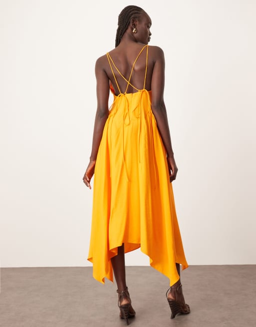 ARRANGE cross back detail maxi dress with full skirt in mango