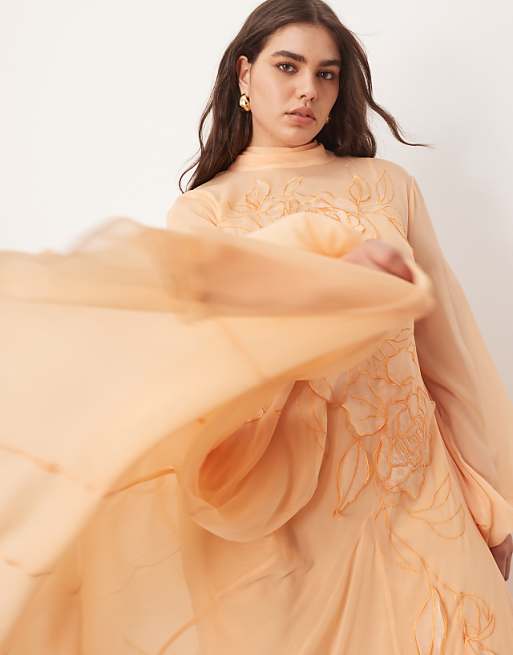 ARRANGE Curve applique floral tie neck blouson sleeve ARRANGE Curve applique floral tie neck blouson sleeve