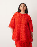 [ARRANGE] ARRANGE Curve applique oversized t-shirt in red (part of a set) 22 Red