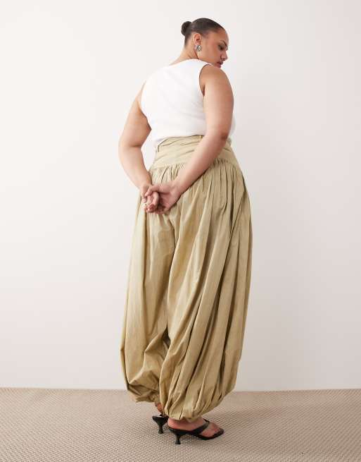 ARRANGE Curve - Beige plisserede utility-bukser med ballonben, 5 af 5