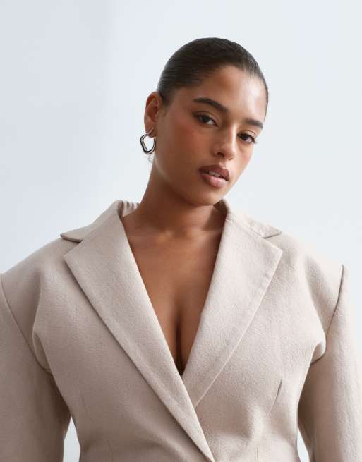 ARRANGE Curve - Blazer ajusté à taille cintrée - Taupe, 3 de 4
