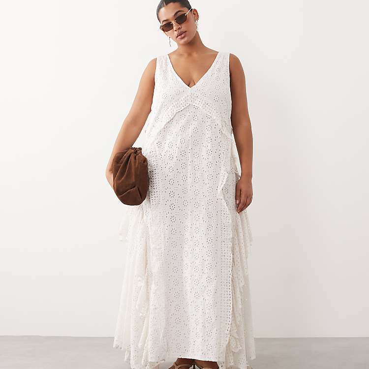 tiered maxi dress white Kauai Ruffle Tier M The high Leanne Tiered Maxi Dress L