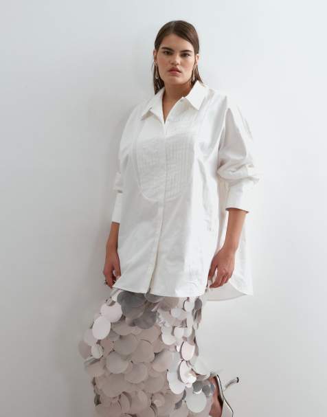 ARRANGE Curve camicia da sera premium plissettata bianca - view 1