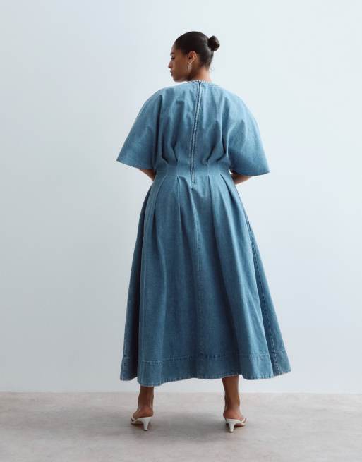 midi dress summer Thats So Fetch | Solem | Blue Floral Maat:L Dress it up/ Buttons Fabric_Jersey Exclusive tiered midi dress