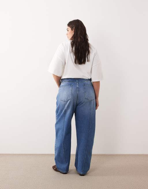 ARRANGE Curve Clover front seam detail jeans in washed blue, 2 of 5