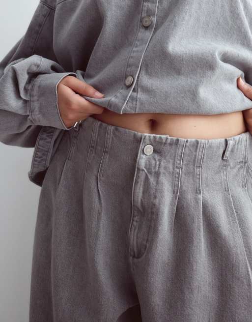 ARRANGE Curve co-ord con jeans denim a gamba larga lavaggio grigio, 2 di 5
