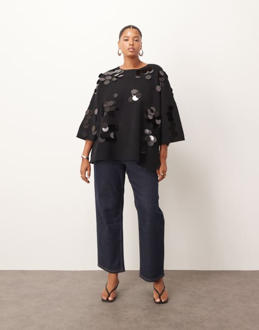 ARRANGE Curve compact knit disc sequin tee, 2 of 4