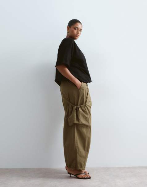 ARRANGE Curve Delphi drawcord utility trouser in khaki - view 1