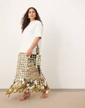 ASOS DESIGN embellished sequin mini skirt in silver - part of a set