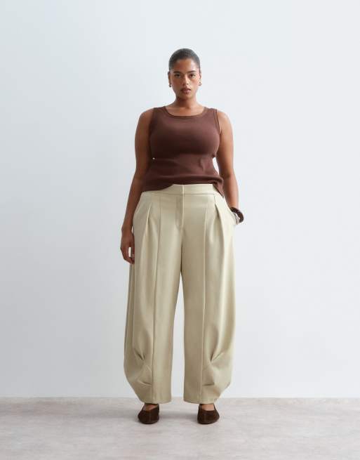 ARRANGE Curve geplooide barrel leg broek in pistache, 2 van 5