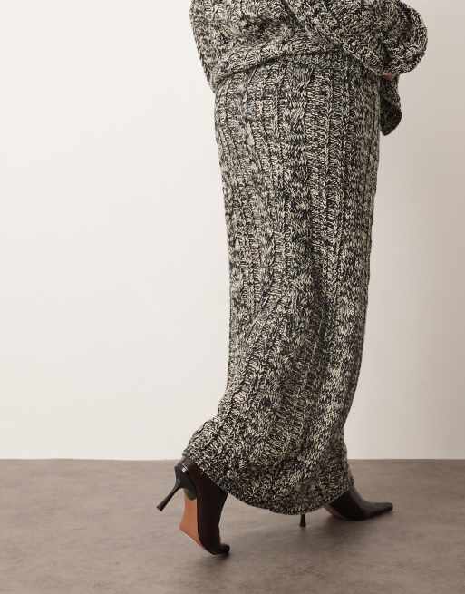 ARRANGE Curve - Gonna midi a colonna monocromatica in maglia lavorata a trecce, 5 di 5