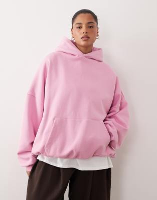 ARRANGE Curve - Hochwertiger, schwerer Oversize-Kapuzenpullover in Rosa