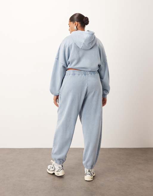 ARRANGE Curve - Joggers premium blu tenue lavaggio acido, 4 di 5