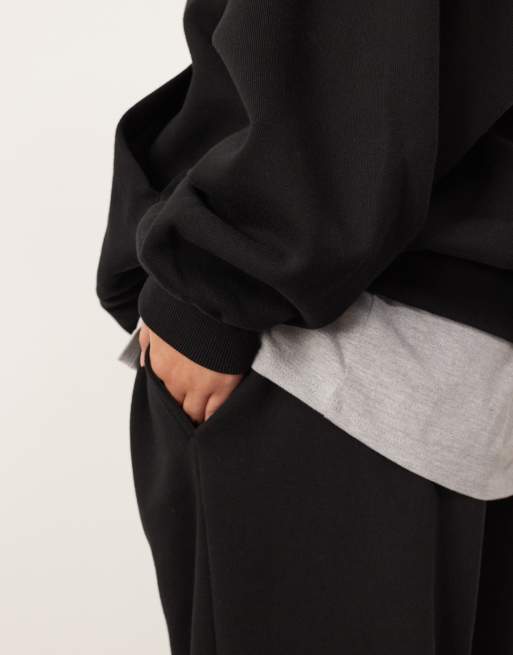 ARRANGE Curve - Joggers premium oversize in tessuto pesante neri con fondo elasticizzato, 5 di 5