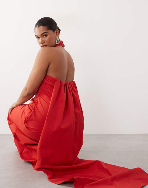 ARRANGE Curve – Maxikleid in Rot mit Neckholder und geraffter Taille - view 1