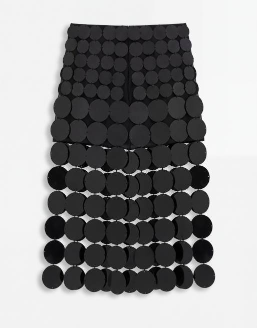 ARRANGE Curve midi-nederdel med pailletter i sort, 7 af 9