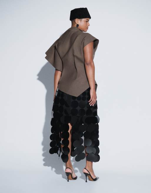 ARRANGE Curve Midirock mit Pailletten in Schwarz, 3 von 9
