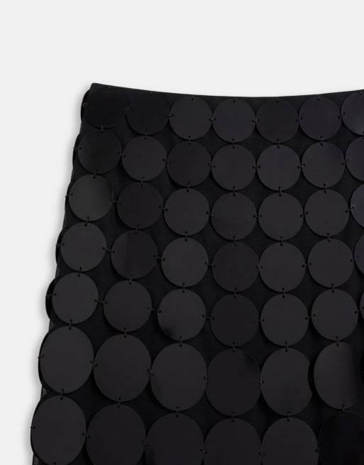 ARRANGE Curve Midirock mit Pailletten in Schwarz, 9 von 9