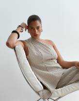 stripe one shoulder asymmetric hem midi dress lauren ralph lauren Stripe One Shoulder Asymmetric Hem Midi Dress (Women)