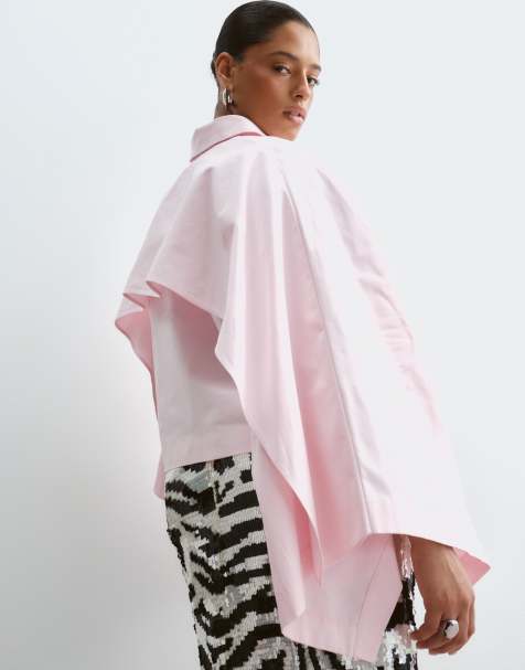 ARRANGE Curve oversized cape-overhemd met vierkante snit in roze - view 1
