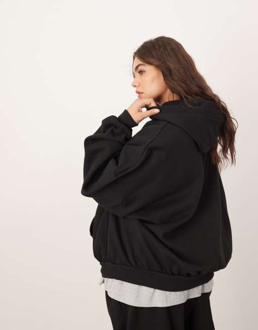 ARRANGE Curve - Oversized hoodie van premium zware stof in zwart, 4 van 4