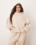 [ARRANGE] ARRANGE Curve oversized premium heavy weight hoodie in oatmeal-Neutral XL Oatmeal