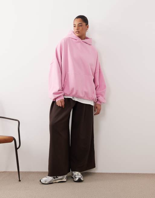 ARRANGE Curve oversized premium heavy weight hoodie in pink, 2 of 4