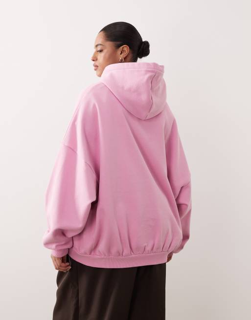 ARRANGE Curve oversized premium heavy weight hoodie in pink, 4 of 4