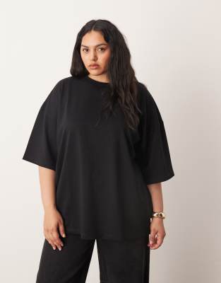 ARRANGE ARRANGE Curve oversized premium heavy weight t-shirt in black